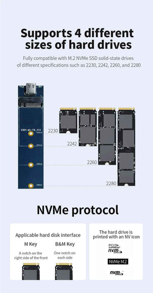 DM Enclosure M.2 NVMe USB 3.1 Gen2 Type-C 10Gbps HD990