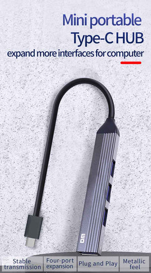 DM Type-C to 4 Ports 3*USB 2.0 1*USB 3.0 Hub CHB057