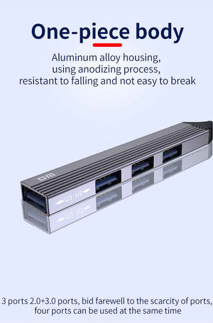 DM Type-C to 4 Ports 3*USB 2.0 1*USB 3.0 Hub CHB057