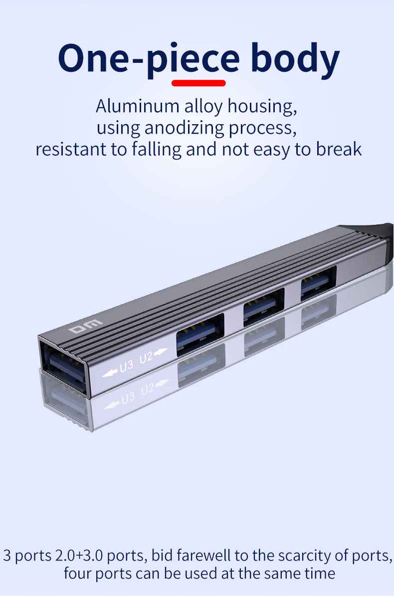 DM Type-C to 4 Ports 3*USB 2.0 1*USB 3.0 Hub CHB057