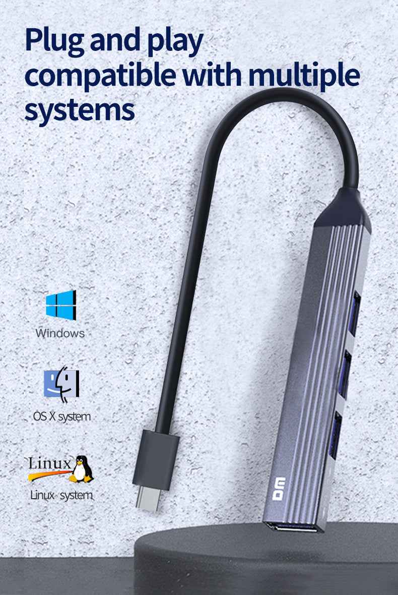 DM Type-C to 4 Ports 3*USB 2.0 1*USB 3.0 Hub CHB057