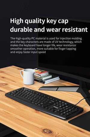 DM Keyboard Black Wired English K10