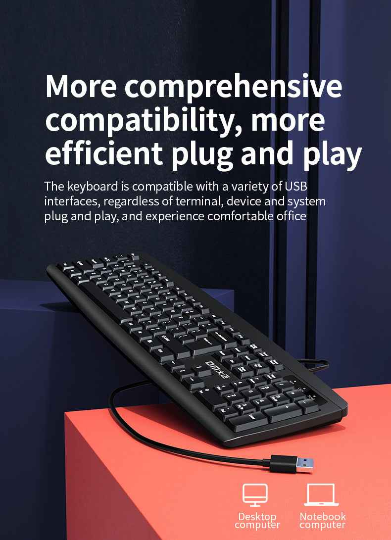 DM Keyboard Black Wired English K10