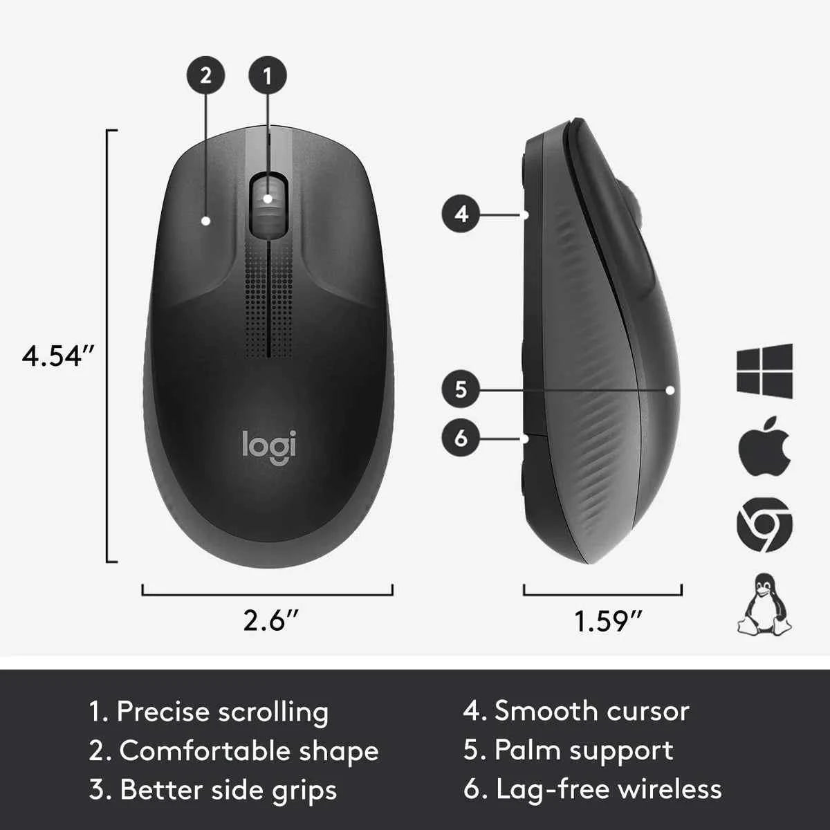 Logitech Black Wireless Mouse M190