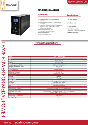 UPS Medal POWER 1500VA Gaming