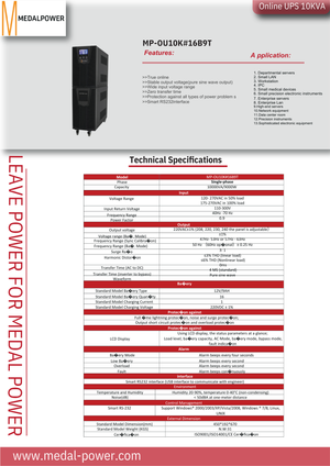 Medal Power 10KVA Online UPS 10000VA 9000W - AWRO STORE