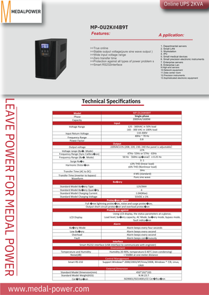Medal Power 2KVA Online UPS 2000VA 1600W - AWRO STORE