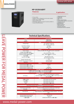 Medal Power 3KVA Online UPS 3000VA 2400W - AWRO STORE