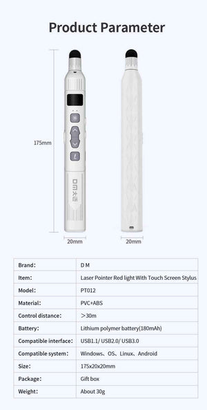 DM Laser pointer- Red light with Touch Screen Stylus PT012