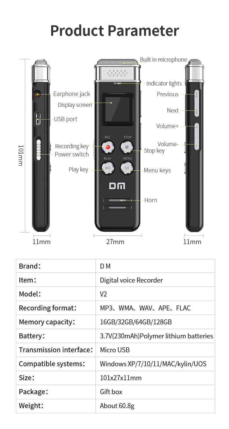 DM VOICE RECORDER V2-32G V2