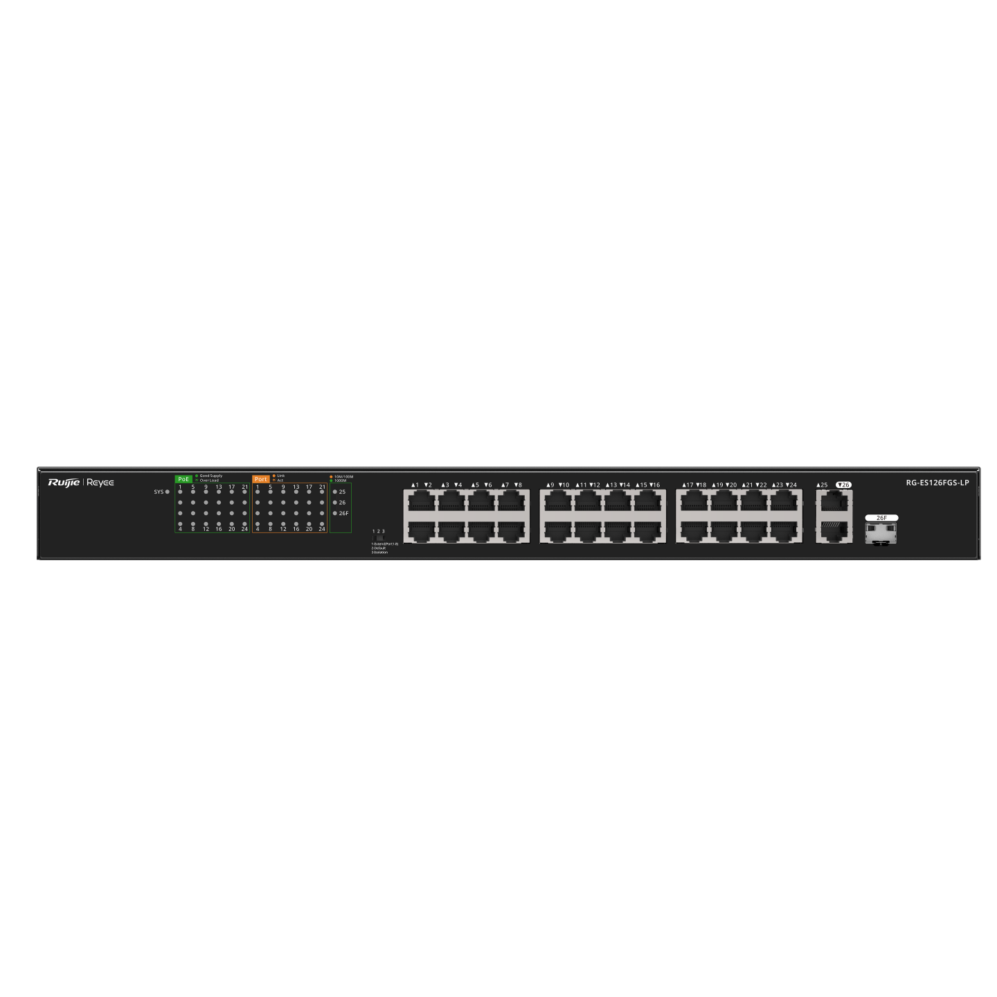 Ruijie 24-Port 10/100 Mbps with 2-Port Gigabit RG-ES126FGS-LP