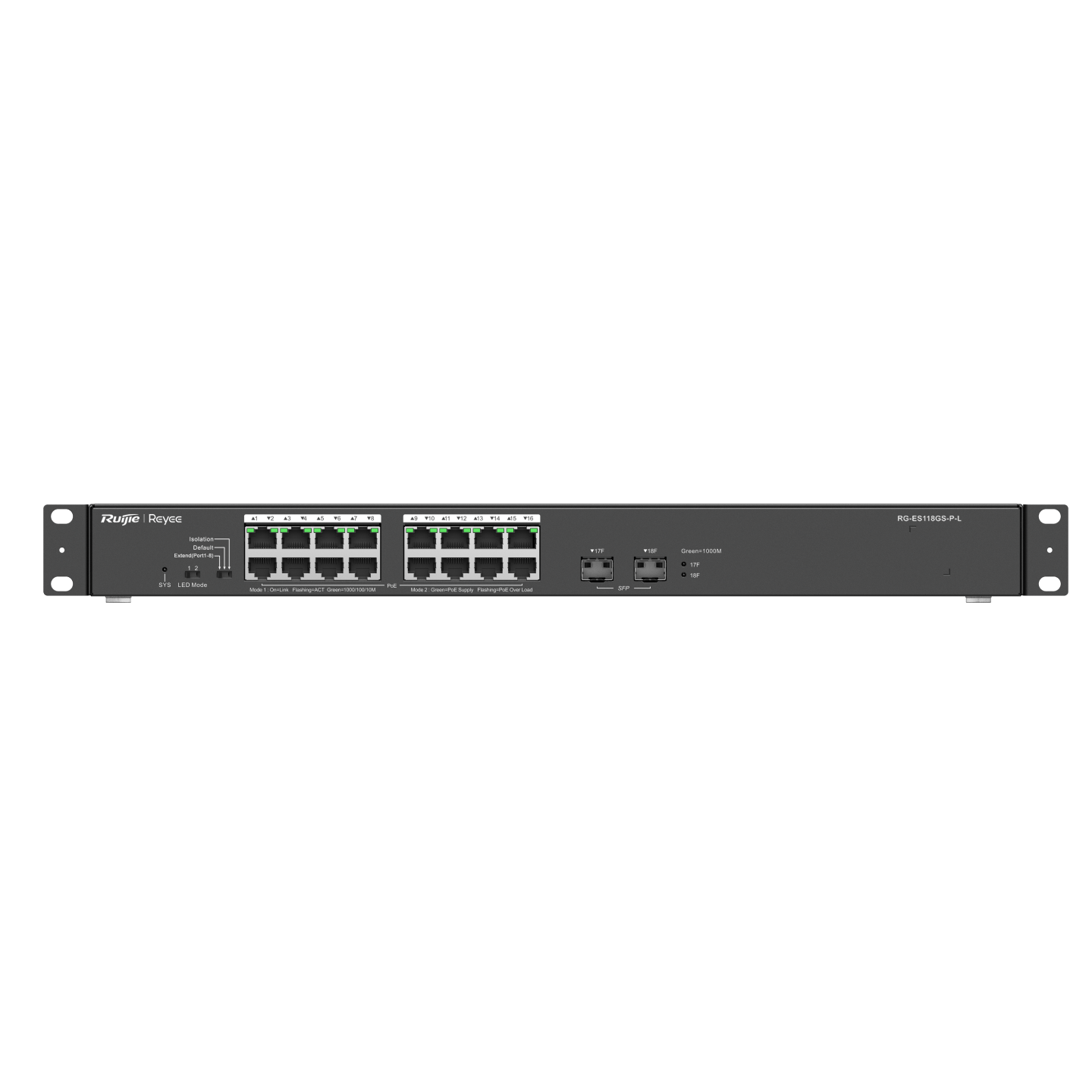 Ruijie 18-Port 10/100/1000 Mbps RG-ES118GS-P-L