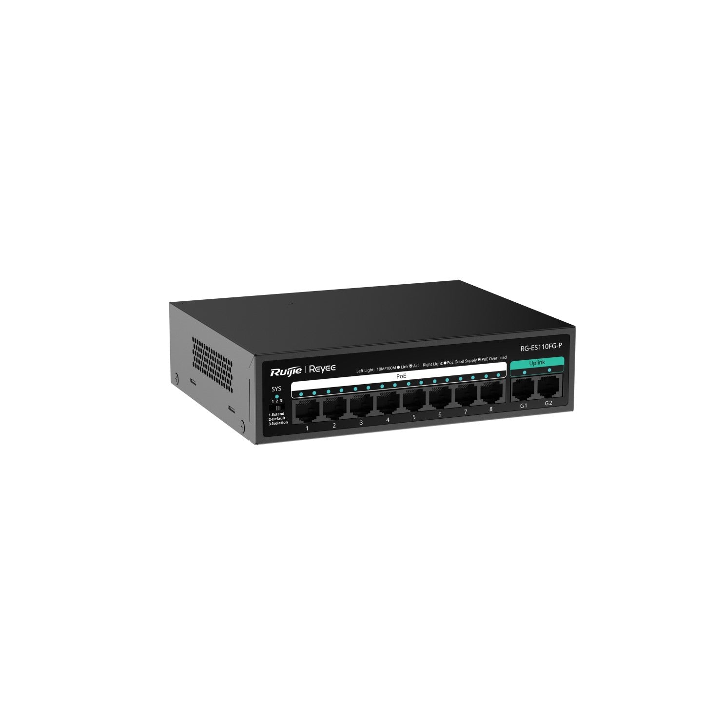 Ruijie 8-Port 10/100 Mbps with 2-Port Gigabit RG-ES110FG-P - AWRO STORE